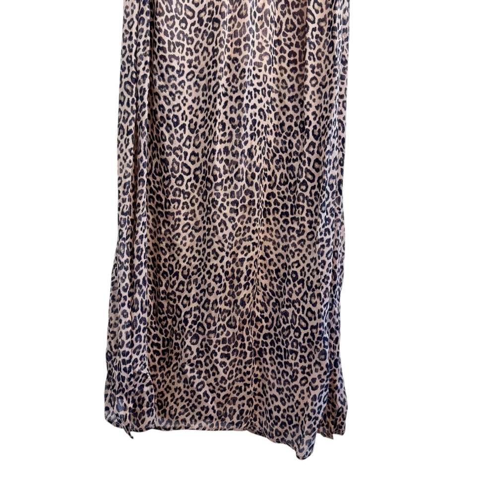 J. CREW NWT Gathered Sheath Maxi Dress in Leopard Chiffon Size 4 - Picture 7 of 15